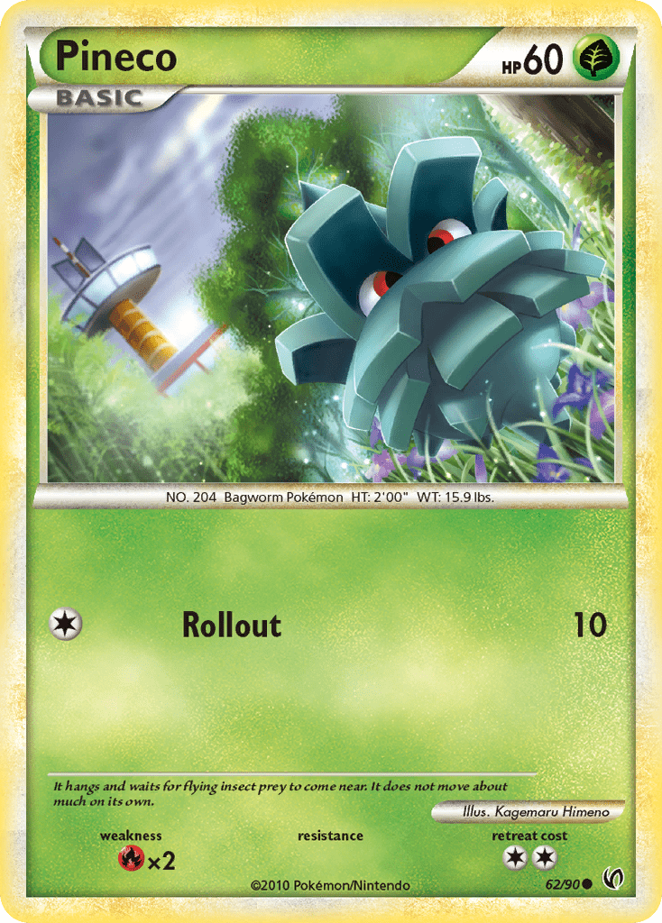 Pineco (62/90) [HeartGold & SoulSilver: Undaunted] Pokemon Single Pokémon  | Multizone: Comics And Games