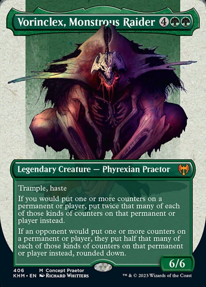 Vorinclex, Monstrous Raider (Borderless Concept Praetors) [Phyrexia: All Will Be One] MTG Single Magic: The Gathering  | Multizone: Comics And Games
