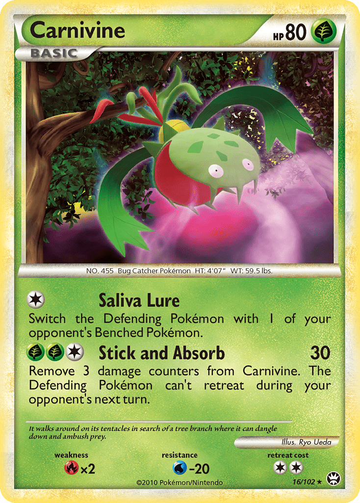 Carnivine (16/102) [HeartGold & SoulSilver: Triumphant] Pokemon Single Pokémon  | Multizone: Comics And Games