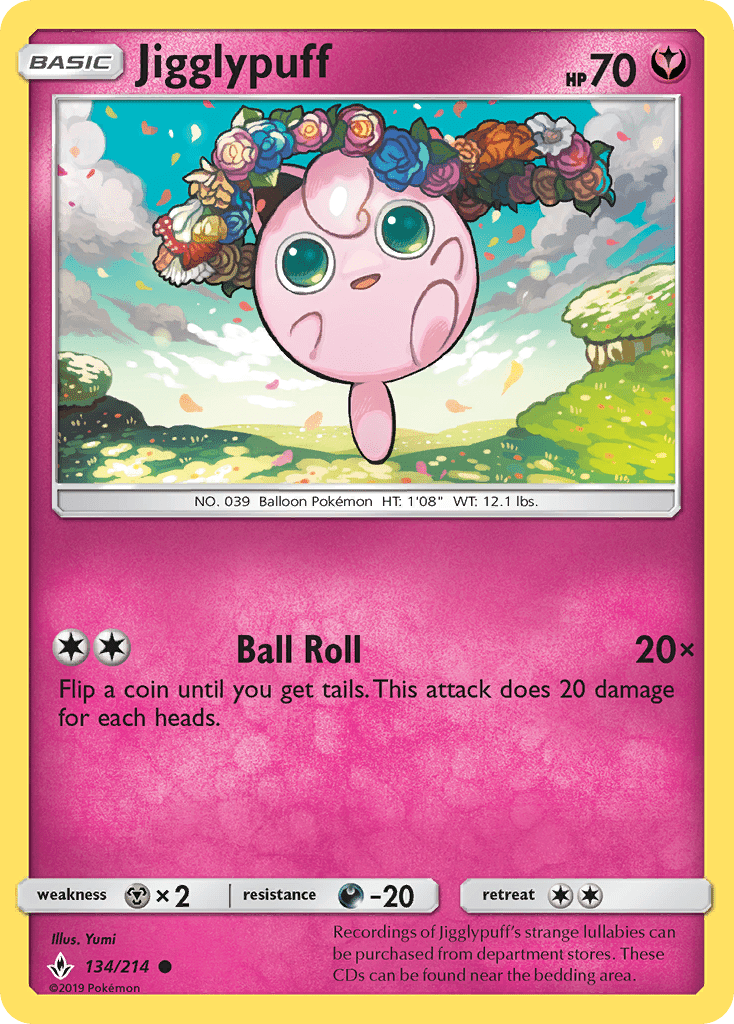 Jigglypuff (134/214) [Sun & Moon: Unbroken Bonds] Pokemon Single Pokémon  | Multizone: Comics And Games