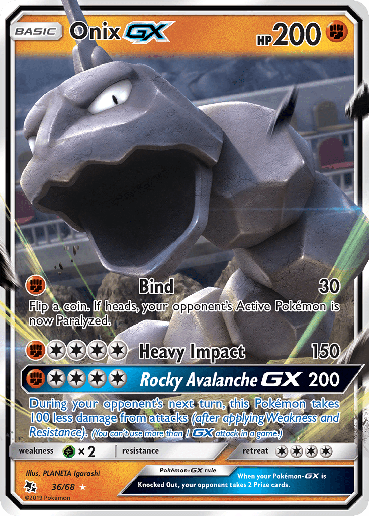 Onix GX (36/68) [Sun & Moon: Hidden Fates] Pokemon Single Pokémon  | Multizone: Comics And Games