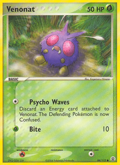 Venonat (84/112) [EX: FireRed & LeafGreen] Pokemon Single Pokémon  | Multizone: Comics And Games
