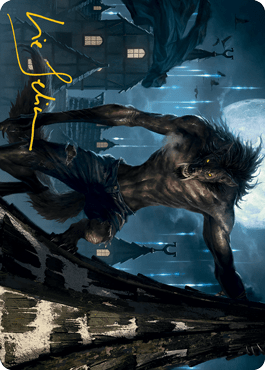 Stalking Predator Art Card (Gold-Stamped Signature) [Innistrad: Midnight Hunt Art Series] MTG Single Magic: The Gathering  | Multizone: Comics And Games
