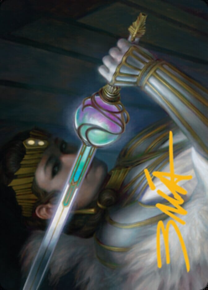Luxior, Giada's Gift Art Card (Gold-Stamped Signature) [Streets of New Capenna Art Series] MTG Single Magic: The Gathering  | Multizone: Comics And Games