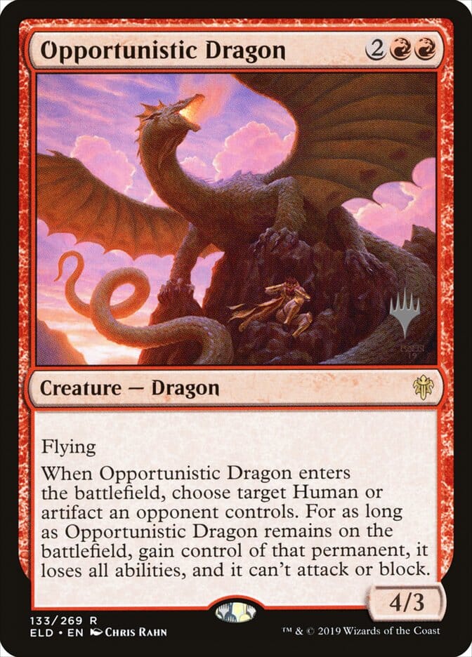Opportunistic Dragon (Promo Pack) [Throne of Eldraine Promos] MTG Single Magic: The Gathering  | Multizone: Comics And Games