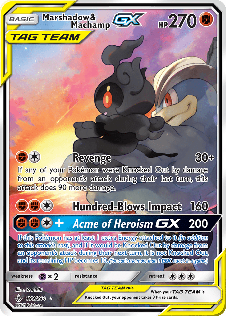 Marshadow & Machamp GX (199/214) [Sun & Moon: Unbroken Bonds] Pokemon Single Pokémon  | Multizone: Comics And Games