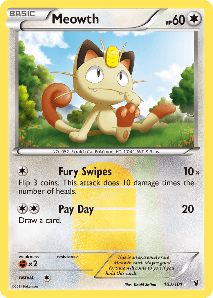 Meowth (102/101) [Black & White: Noble Victories] Pokemon Single Pokémon  | Multizone: Comics And Games