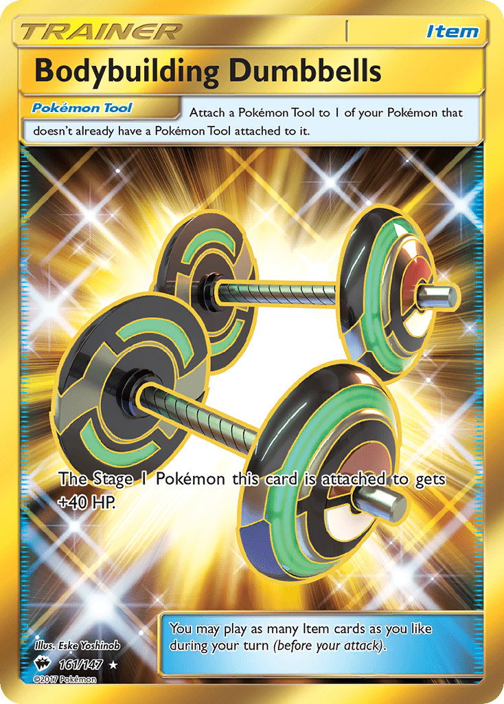 Bodybuilding Dumbbells (161/147) [Sun & Moon: Burning Shadows] Pokemon Single Pokémon  | Multizone: Comics And Games
