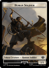 Human Soldier (0015) // Food (0023) Double-Sided Token (Surge Foil) [The Lord of the Rings: Tales of Middle-Earth Tokens] MTG Single Magic: The Gathering  | Multizone: Comics And Games