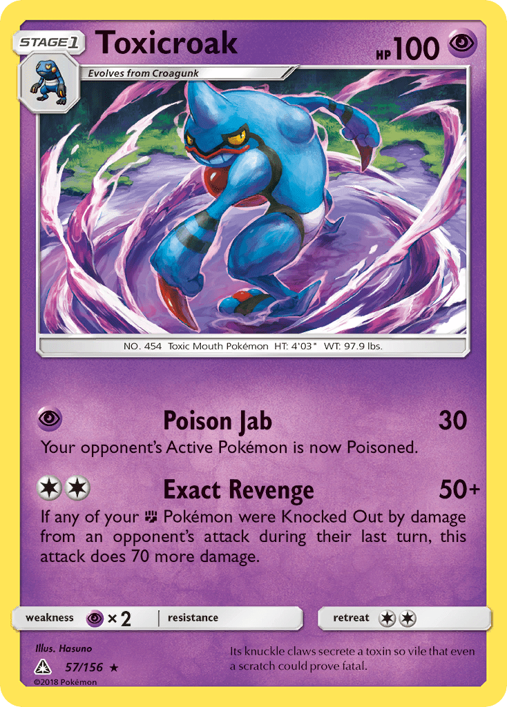 Toxicroak (57/156) [Sun & Moon: Ultra Prism] Pokemon Single Pokémon  | Multizone: Comics And Games