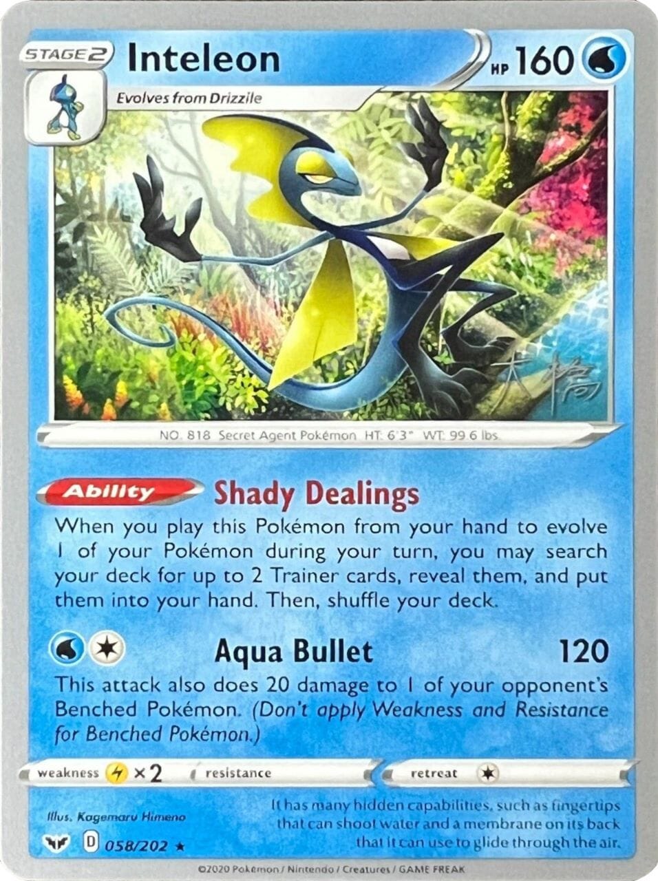 Inteleon (058/202) (Ice Rider Palkia - Rikuto Ohashi) [World Championships 2022] Pokemon Single Pokémon  | Multizone: Comics And Games
