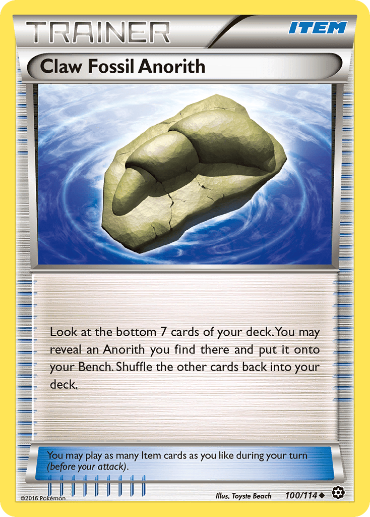 Claw Fossil Anorith (100/114) [XY: Steam Siege] Pokemon Single Pokémon  | Multizone: Comics And Games