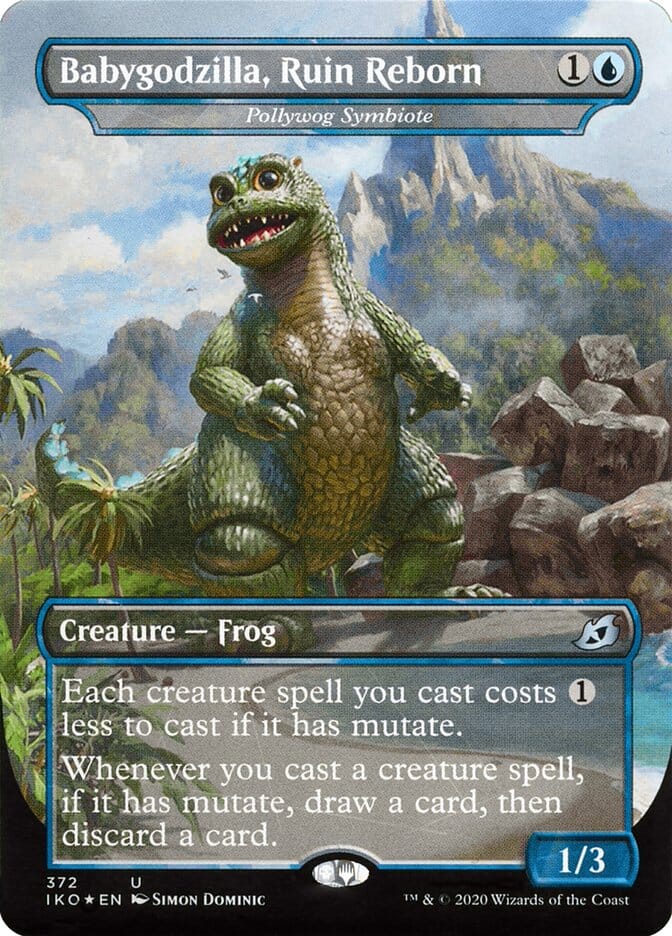 Pollywog Symbiote - Babygodzilla, Ruin Reborn (Godzilla Series) [Ikoria: Lair of Behemoths] MTG Single Magic: The Gathering  | Multizone: Comics And Games