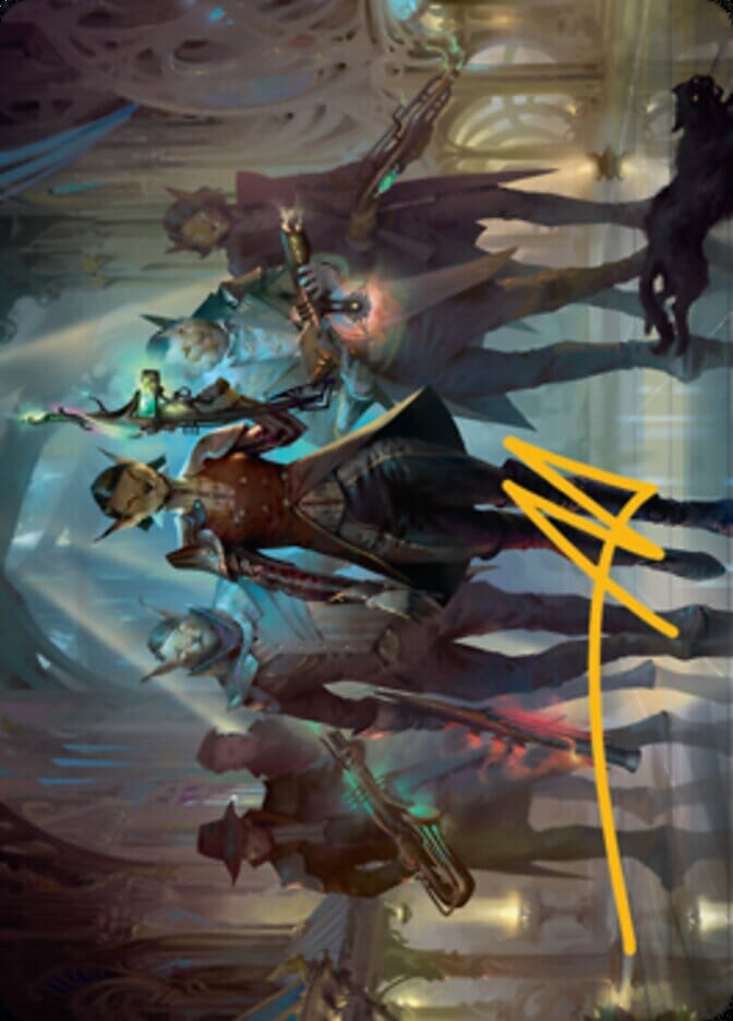 Family's Favor Art Card (Gold-Stamped Signature) [Streets of New Capenna Art Series] MTG Single Magic: The Gathering  | Multizone: Comics And Games