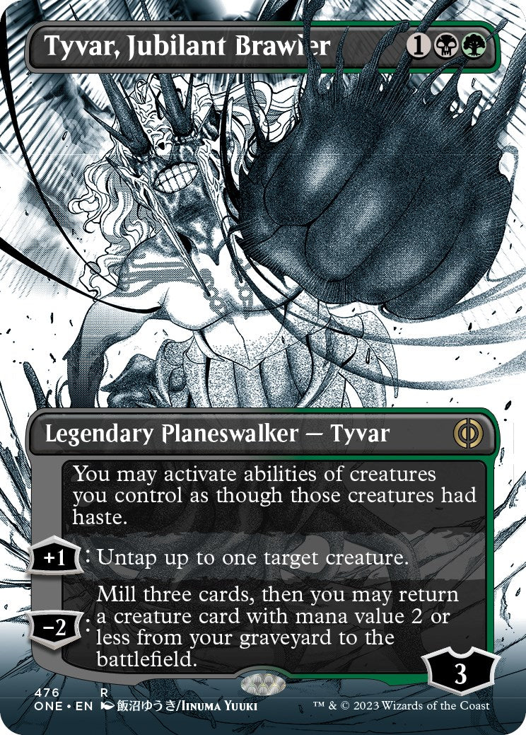 Tyvar, Jubilant Brawler (Borderless Manga Step-and-Compleat Foil) [Phyrexia: All Will Be One] | Multizone: Comics And Games