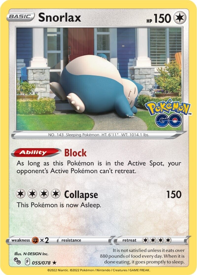 Snorlax (055/078) [Pokémon GO] Pokemon Single Pokémon  | Multizone: Comics And Games