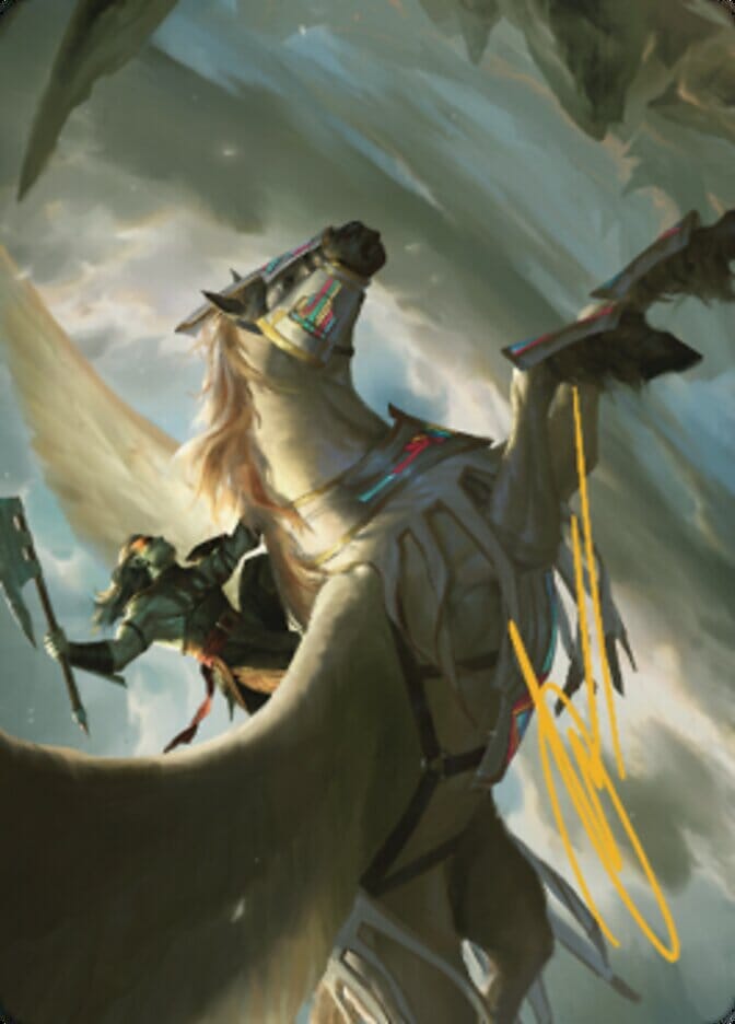 Cleaving Skyrider Art Card (Gold-Stamped Signature) [Dominaria United Art Series] MTG Single Magic: The Gathering  | Multizone: Comics And Games