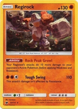 Regirock (53/111) (Cosmos Holo) [Sun & Moon: Crimson Invasion] Pokemon Single Pokémon  | Multizone: Comics And Games