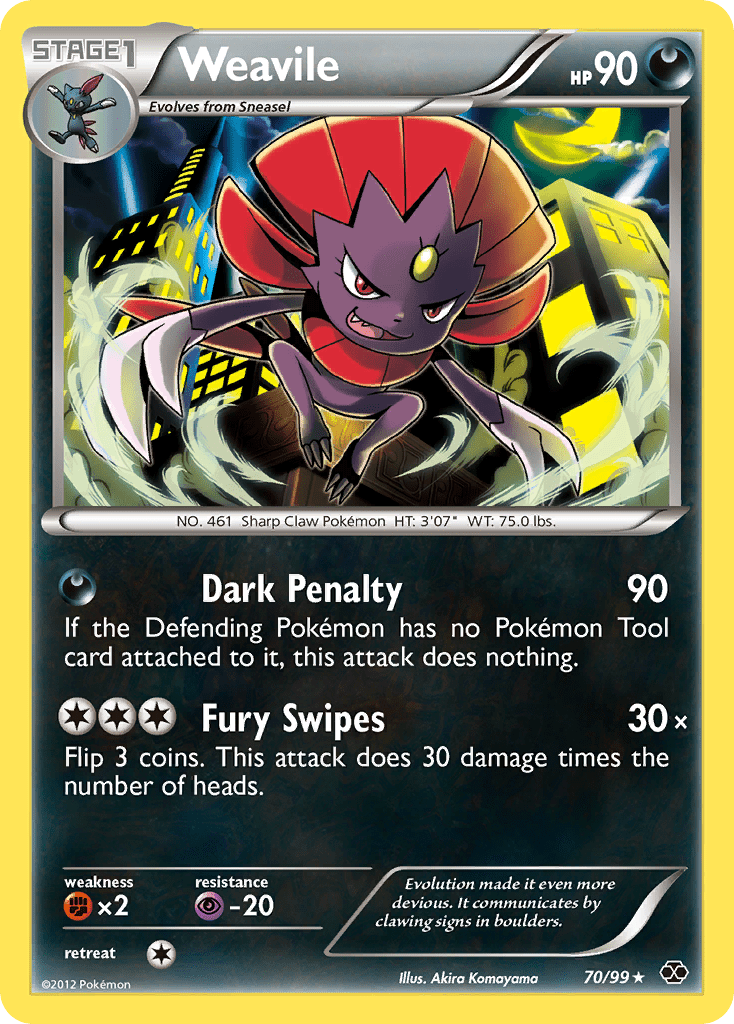 Weavile (70/99) [Black & White: Next Destinies] Pokemon Single Pokémon  | Multizone: Comics And Games
