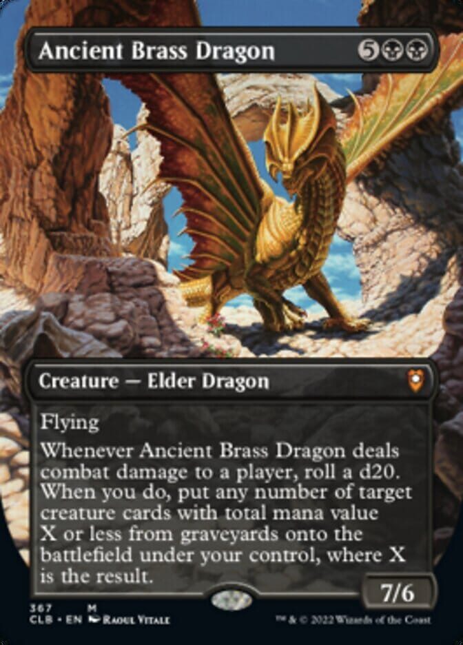 Ancient Brass Dragon (Borderless Alternate Art) [Commander Legends: Battle for Baldur's Gate] MTG Single Magic: The Gathering  | Multizone: Comics And Games