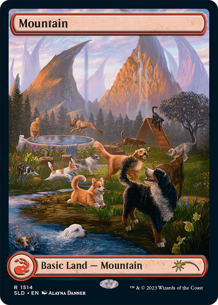 Mountain (1514) [Secret Lair Commander Deck: Raining Cats and Dogs] MTG Single Magic: The Gathering  | Multizone: Comics And Games