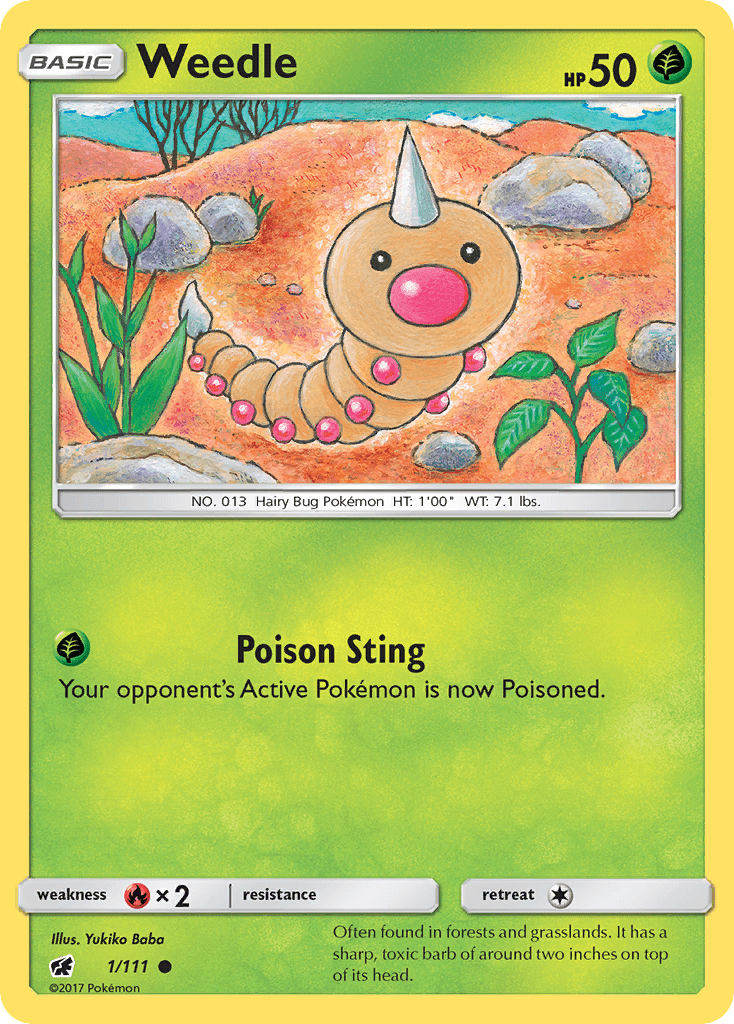 Weedle (1/111) [Sun & Moon: Crimson Invasion] Pokemon Single Pokémon  | Multizone: Comics And Games