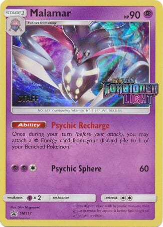 Malamar (SM117) (Staff Prerelease Promo) [Sun & Moon: Black Star Promos] Pokemon Single Pokémon  | Multizone: Comics And Games