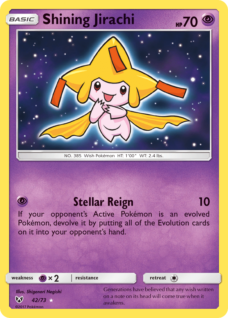 Shining Jirachi (42/73) [Sun & Moon: Shining Legends] Pokemon Single Pokémon  | Multizone: Comics And Games
