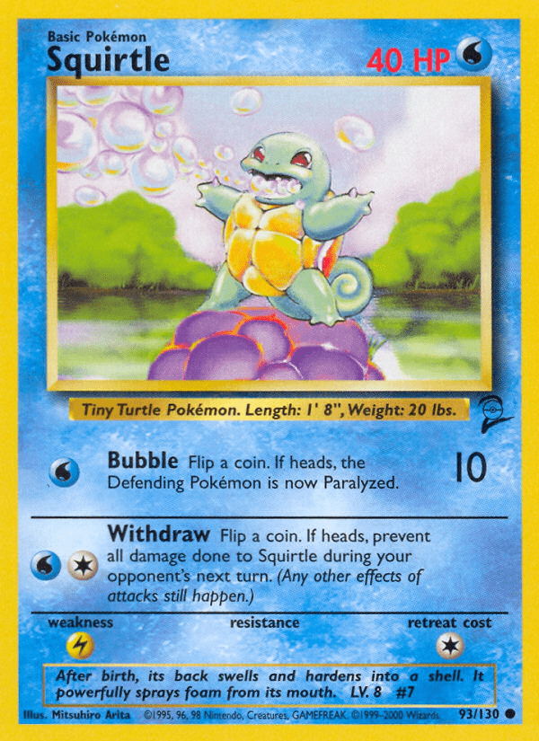 Squirtle (93/130) [Base Set 2] Pokemon Single Pokémon  | Multizone: Comics And Games