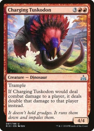 Charging Tuskodon [Rivals of Ixalan] MTG Single Magic: The Gathering  | Multizone: Comics And Games