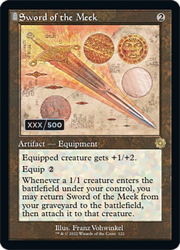 Sword of the Meek (Retro Schematic) (Serial Numbered) [The Brothers' War Retro Artifacts] MTG Single Magic: The Gathering  | Multizone: Comics And Games