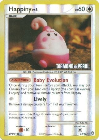 Happiny (52/123) [Burger King Promos: 2008 Collection] Pokemon Single Pokémon  | Multizone: Comics And Games