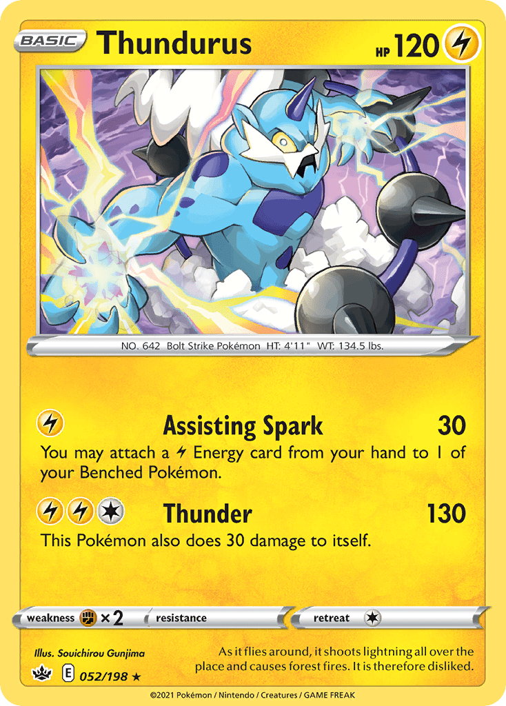 Thundurus (052/198) (Theme Deck Exclusive) [Sword & Shield: Chilling Reign] Pokemon Single Pokémon  | Multizone: Comics And Games
