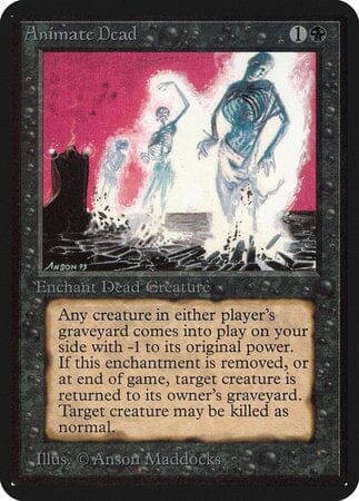 Animate Dead [Limited Edition Alpha] MTG Single Magic: The Gathering  | Multizone: Comics And Games