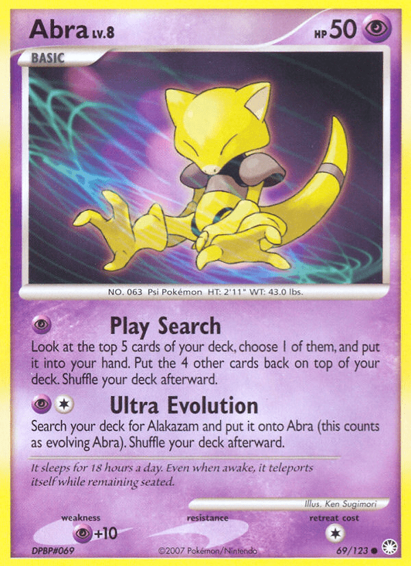 Abra (69/123) [Diamond & Pearl: Mysterious Treasures] Pokemon Single Pokémon  | Multizone: Comics And Games