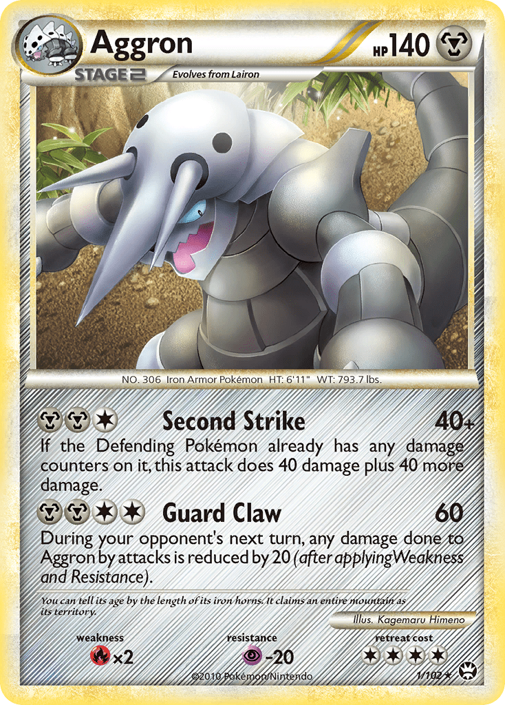 Aggron (1/102) [HeartGold & SoulSilver: Triumphant] Pokemon Single Pokémon  | Multizone: Comics And Games
