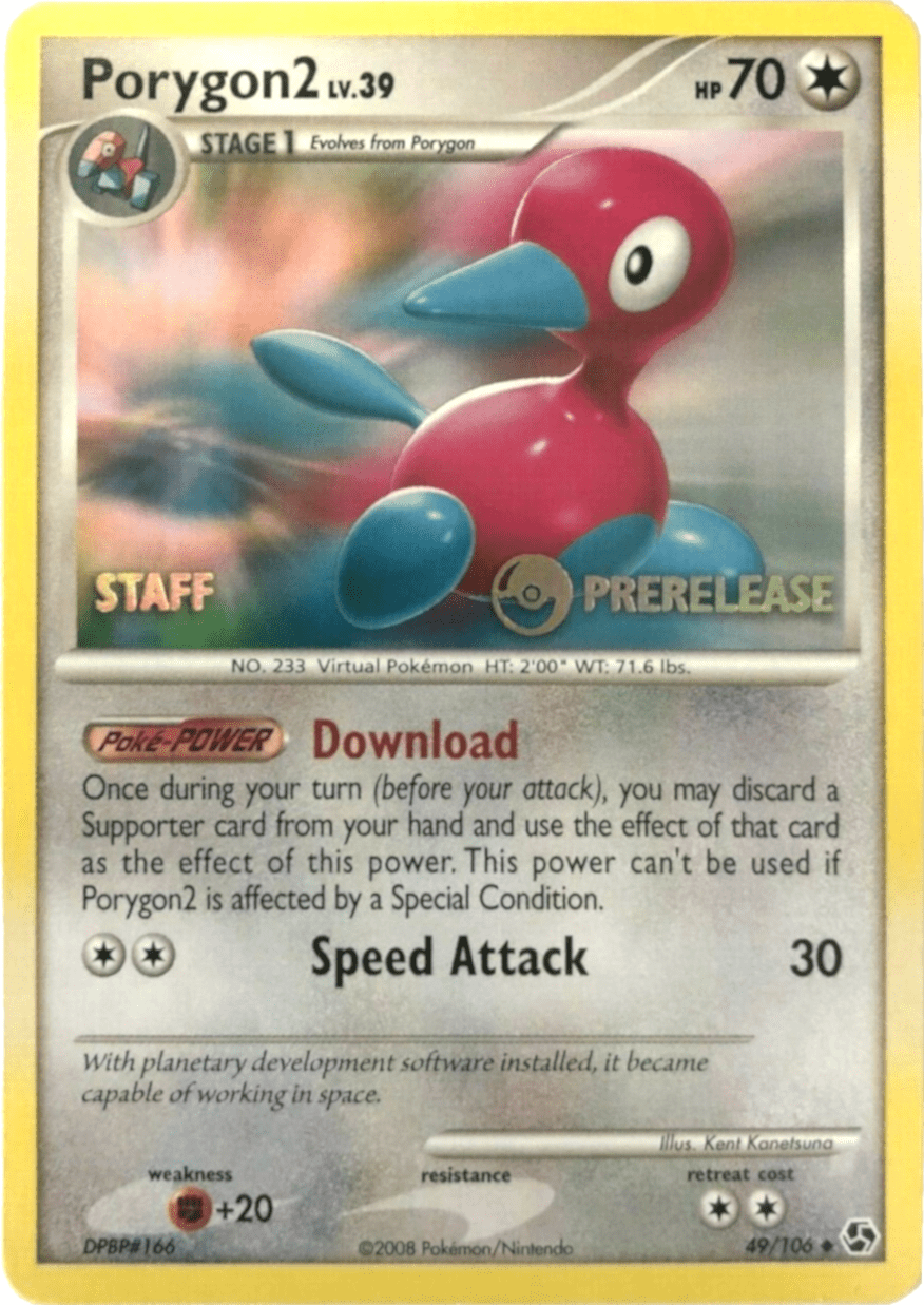 Porygon2 (49/106) (Staff Prerelease Promo) [Diamond & Pearl: Black Star Promos] Pokemon Single Pokémon  | Multizone: Comics And Games