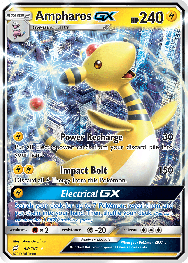 Ampharos GX (43/181) [Sun & Moon: Team Up] Pokemon Single Pokémon  | Multizone: Comics And Games