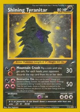 Shining Tyranitar (113/105) [Neo Destiny Unlimited] Pokemon Single Pokémon  | Multizone: Comics And Games
