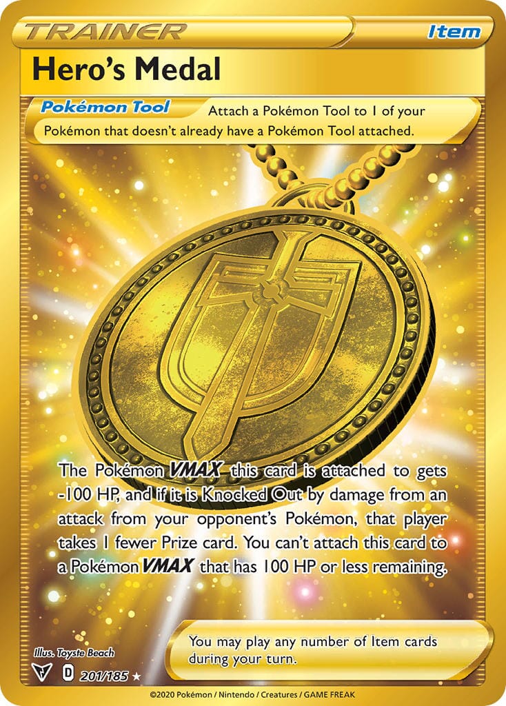 Hero's Medal (201/185) [Sword & Shield: Vivid Voltage] Pokemon Single Pokémon  | Multizone: Comics And Games