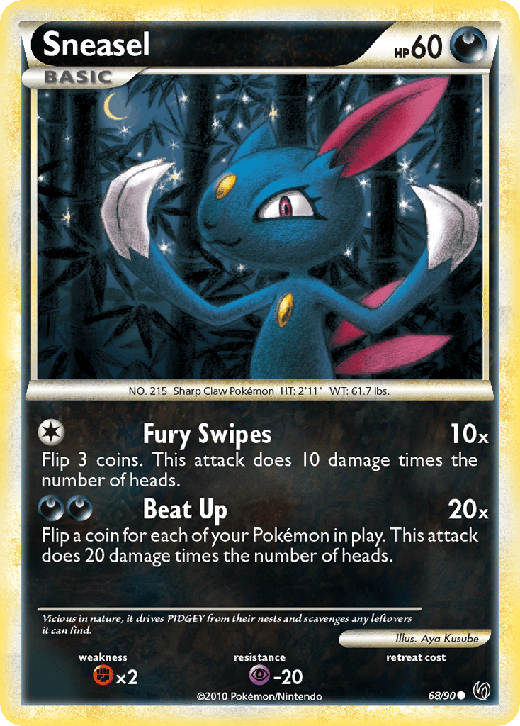 Sneasel (68/90) [HeartGold & SoulSilver: Undaunted] Pokemon Single Pokémon  | Multizone: Comics And Games
