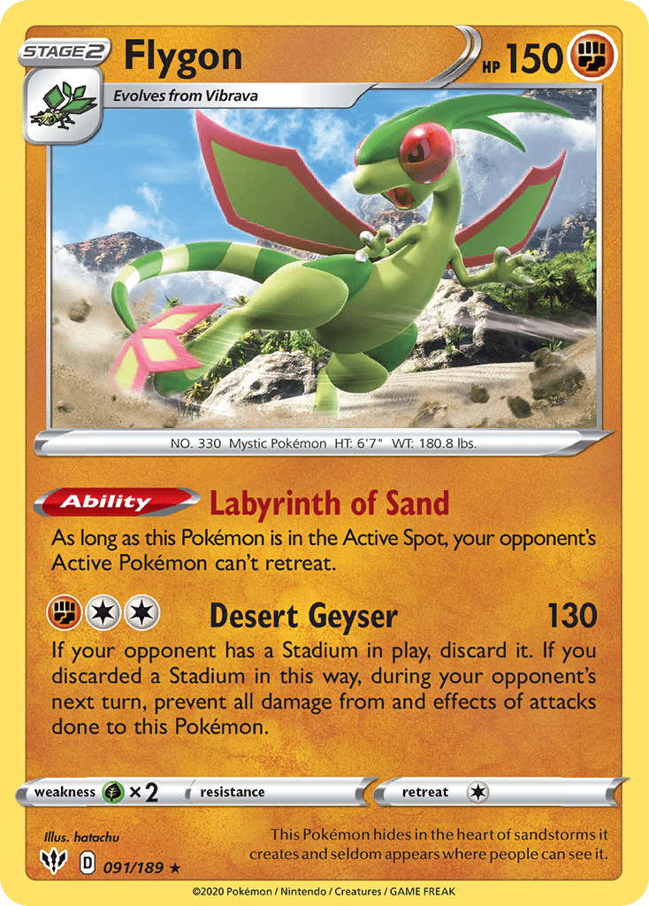 Flygon (091/189) [Sword & Shield: Darkness Ablaze] Pokemon Single Pokémon  | Multizone: Comics And Games