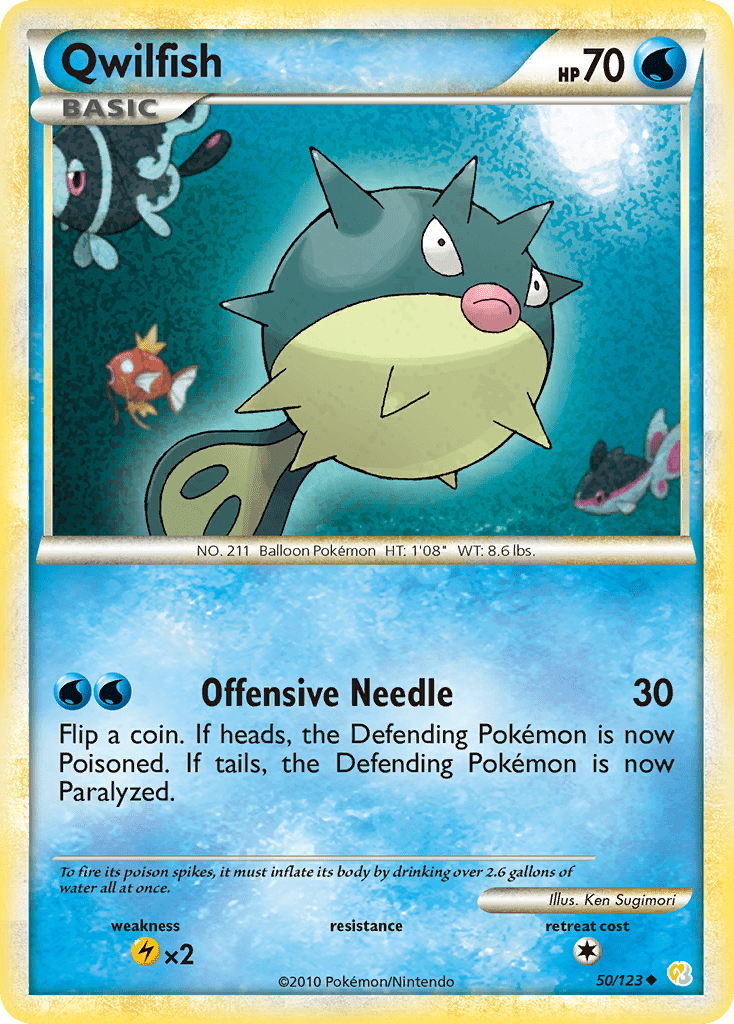 Qwilfish (50/123) [HeartGold & SoulSilver: Base Set] Pokemon Single Pokémon  | Multizone: Comics And Games