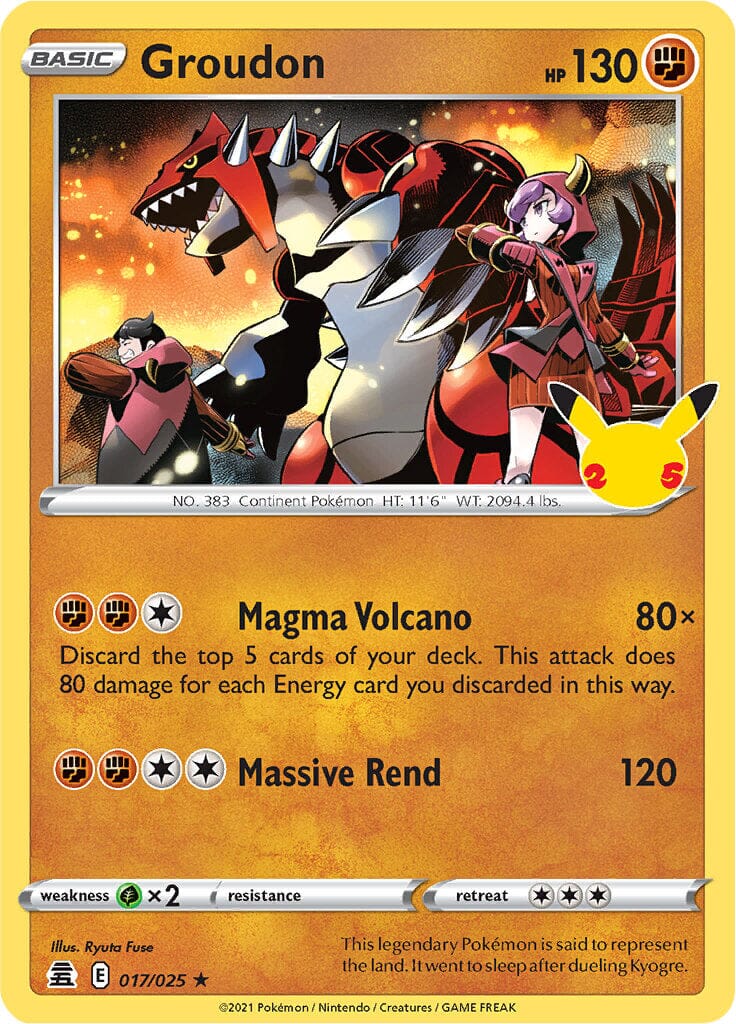 Groudon (017/025) [Celebrations: 25th Anniversary] Pokemon Single Pokémon  | Multizone: Comics And Games