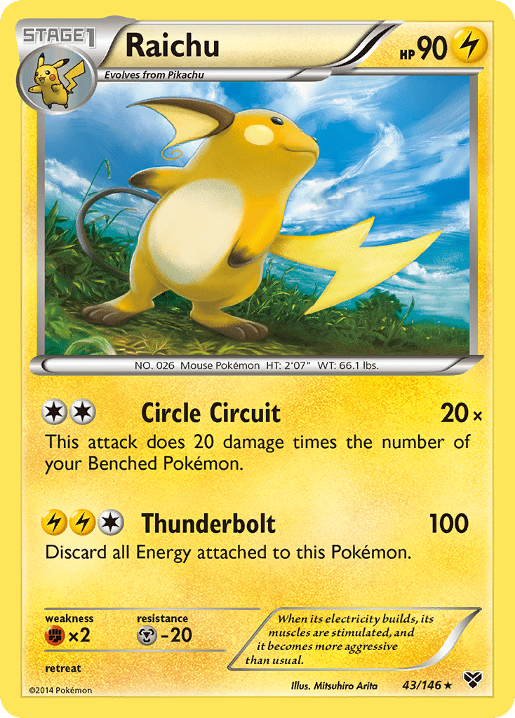 Raichu (43/146) [XY: Base Set] Pokemon Single Pokémon  | Multizone: Comics And Games