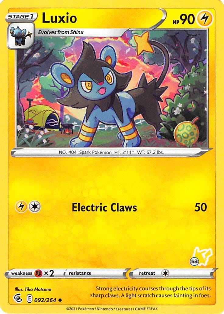 Luxio (092/264) (Pikachu Stamp #53) [Battle Academy 2022] Pokemon Single Pokémon  | Multizone: Comics And Games