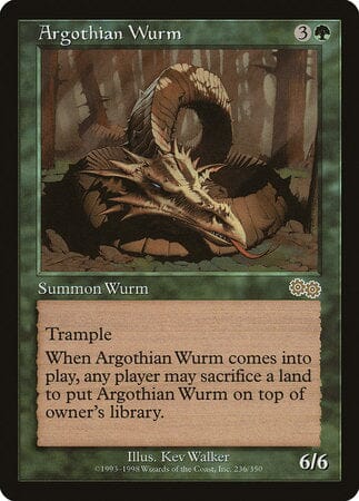 Argothian Wurm [Urza's Saga] MTG Single Magic: The Gathering  | Multizone: Comics And Games