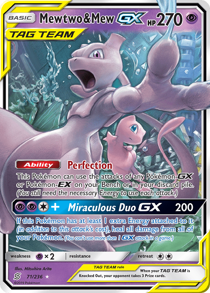 Mewtwo & Mew GX (71/236) [Sun & Moon: Unified Minds] Pokemon Single Pokémon  | Multizone: Comics And Games