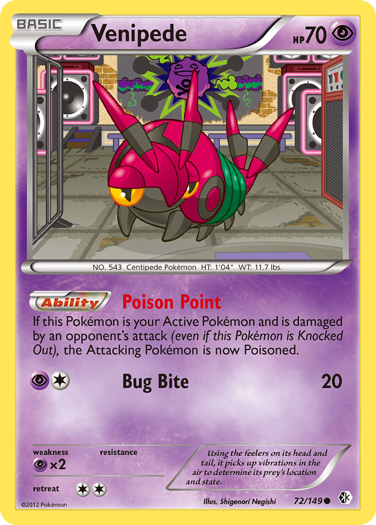 Venipede (72/149) [Black & White: Boundaries Crossed] Pokemon Single Pokémon  | Multizone: Comics And Games