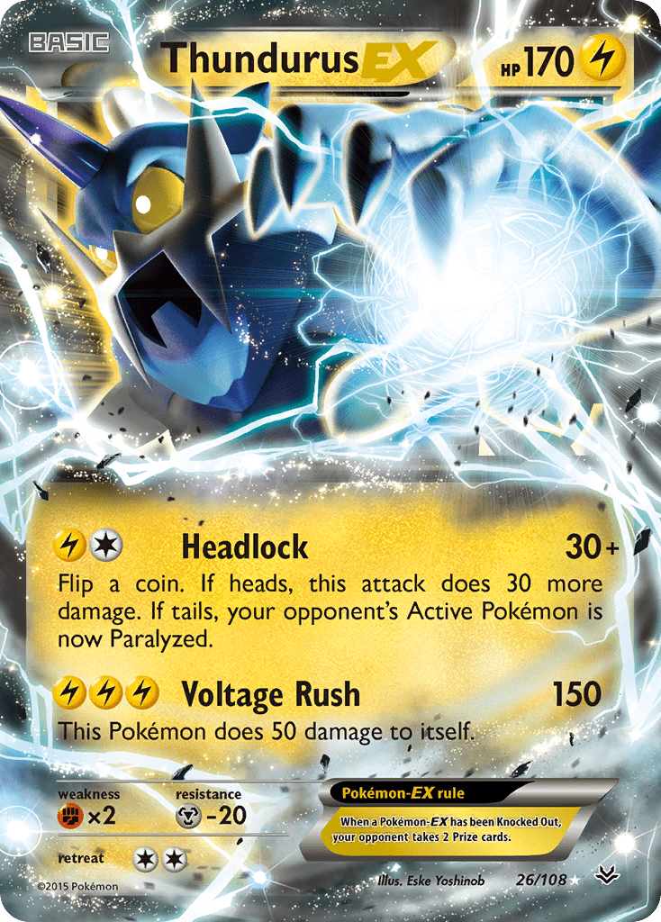Thundurus EX (26/108) [XY: Roaring Skies] Pokemon Single Pokémon  | Multizone: Comics And Games